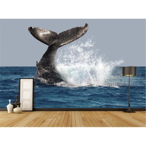 Large Custom Photo Wallpaper Whale Sea Oil Painting Art Living Room TV Wall Background Wall Decoration