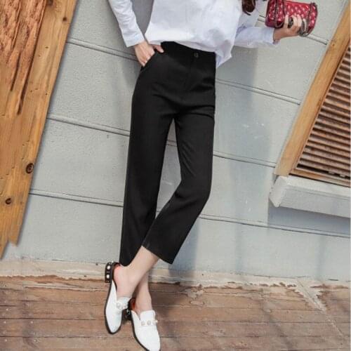 Korean Fashion Suit Pants Women High Waist Casual Clothing Plus Size Straight Trousers Spring Summer Baggy Pantalons Ropa Mujer