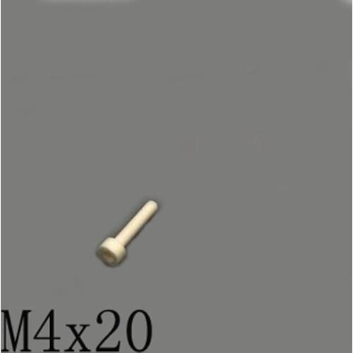 2pcs M4x20mm Inner Hexagon Cylindrical Head Screw Ceramic Insulated Bolt High Temperature Corrosion Resistance Zirconin