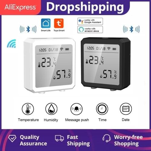 Tuya WIFI Temperature And Humidity Bluetooth-Compatible Sensor Indoor Hygrometer Thermometer Detector With Alexa Google Home