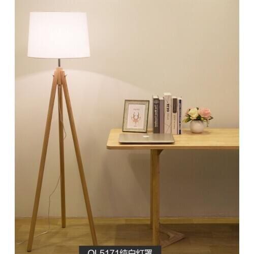 Wood floor lamp Europe style floor light nordic light hot sell floor light E27 white lampshade table light