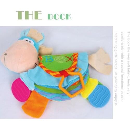 Newborn Baby Rattles Teether Toys Cute Donkey Animal Cloth Book For Toddlers Learning early Education Toys Christmas Gift