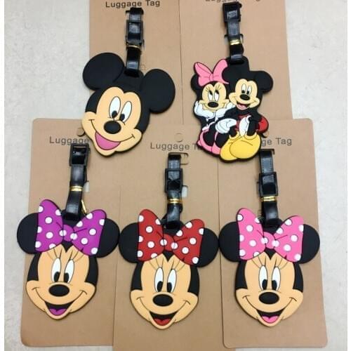 Disney cartoon Mickey Mouse travel luggage tag Minnie Suitcase ID Addres Holder Baggage Boarding Tags portable label