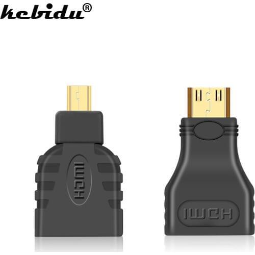 1set HDMI-compatible to Micro HDMI-compatible HD Gold Extension Adapter Converter Connector for HTC Vedio 4G TV for Xbox 360