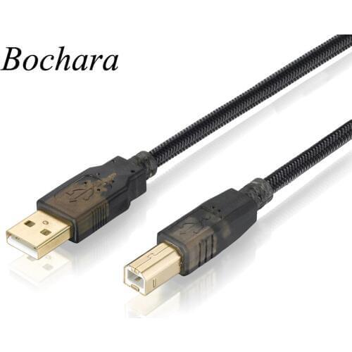 Bochara Nylon Braided USB 2.0 Printer Cable Type A to Type B M/M Foil+Braided Shielded Gold Plated 1.8m 3m 4.5m 7.5m 10m 15m