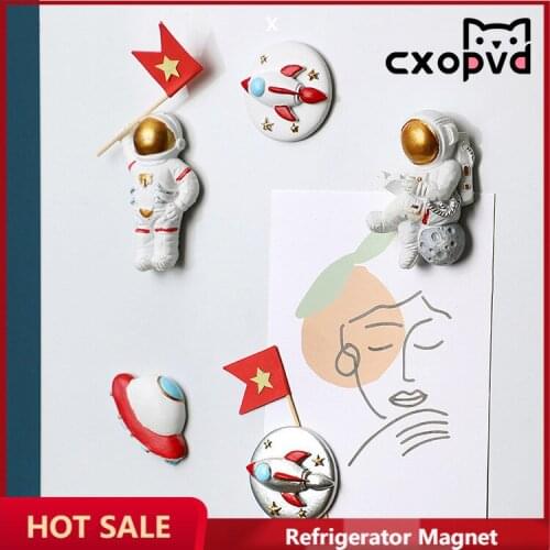 Refrigerator Magnet Cartoon Creative Planet Magnetic Sticker Fridge Magnet Decoration Space Shuttle Jupiter Saturn Earth Sun