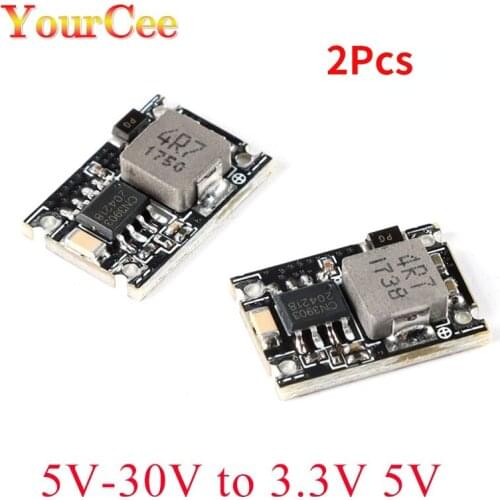 2Pcs 3A Mini DC-DC Buck Step Down Converter Board Module 5V-30V to 3.3V 5V DC DC Voltage Regulator PCB Board Power Buck Module