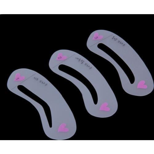Reusable 3pcs Grooming Shaping Assistant Sealed Template 3 styles Eyebrow stencils Drawing Card Brow Make-Up Top Quality