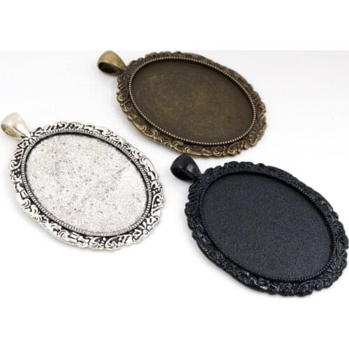 New Fashion 5pcs 30x40mm Inner Size 3 Colors Classic Style Cabochon Base Setting Charms Pendant