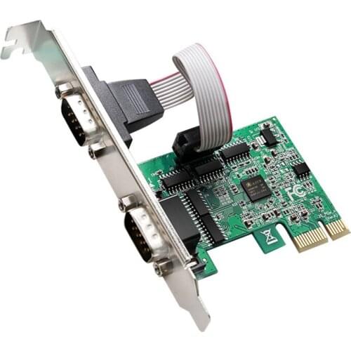 Pcie to Two Serial Ports RS232 Interface Industrial Control Computer Expansion Card Adapter Computer PCI-E Serial Card