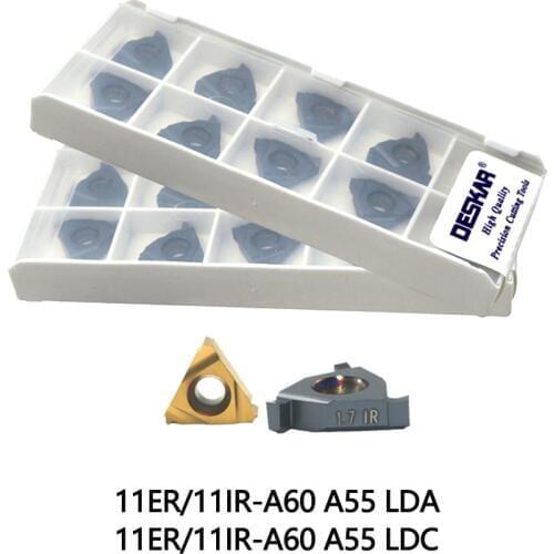 10PCS DESKAR 11ER 11IR A60 A55 LDA LDC threaded insert Turning Tools Lathe Cutter tungsten carbide for LDC for steel parts