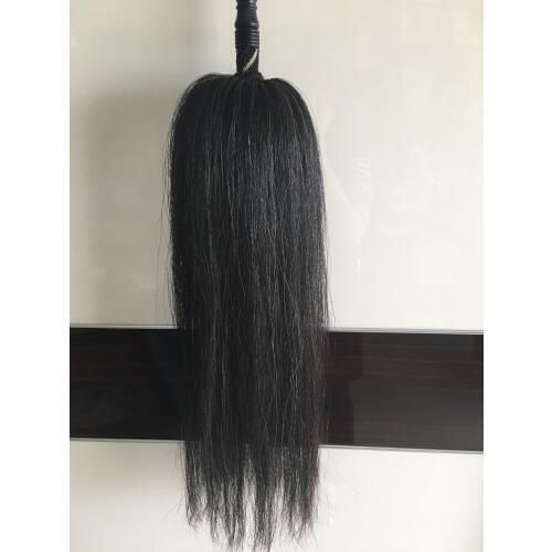 Nice Buddha of dust natural black Horse Tail Hairs ebony hand carved handle