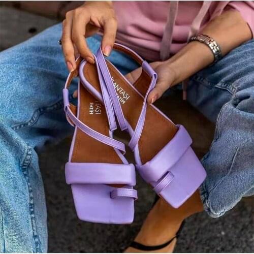 Womens Sandals Soft Bottom Candy Color Fashion Ankle Strap Beach Shoes Woman Leisure Summer Large Size Sapatos De Mujer