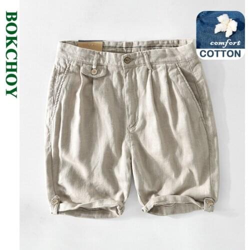 2021 Summer Spring New Men Pure Color Cotton Casual Shorts Workwear Khaki Navy Blue GA-T117