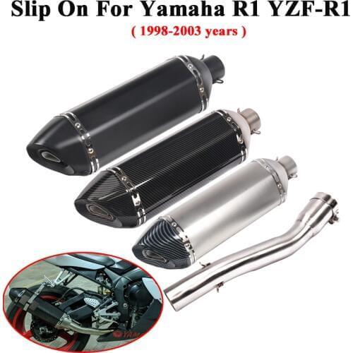 Slip On For Yamaha R1 YZF-R1 1998 - 2003 Motorcycle Yoshimura Exhaust Escape Modified Muffler Middle Tube Link Pipe DB Killer