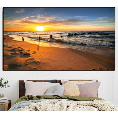 Modern Landscape Canvas Printing Ocean Beach Sea Road Posters And Prints Modern Home Decoration Wall Art Pictures Unframed