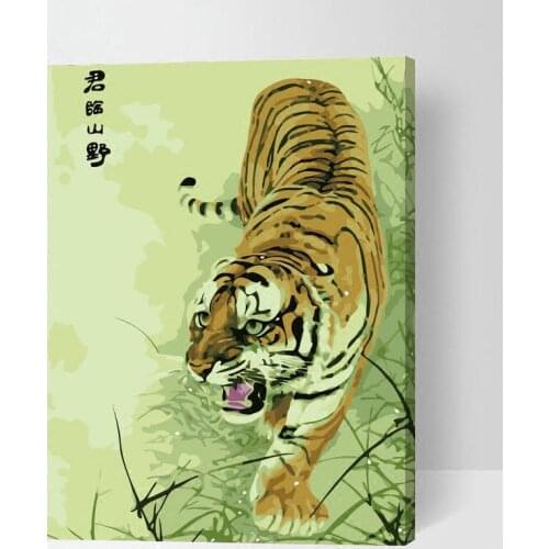 Tiger Paint By Number Kit Tiger Oil Painting On Canvas Tiger Painting Tiger Decor Tiger Art Painted Tiger Tiger Paintingtiger