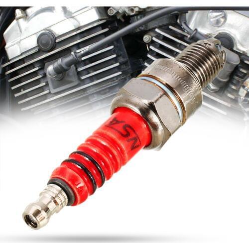 Mayitr 1pc 10mm High Performance A7TC Spark Plug Three-Electrode For GY6 50cc-150cc ATV Motorcycle