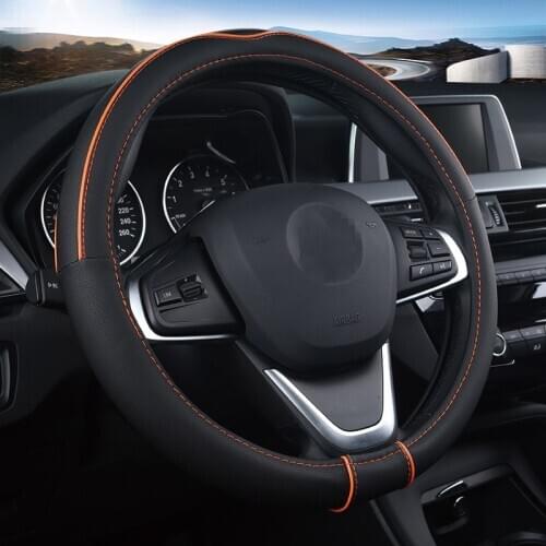 PU Leather Universal Car Steering-wheel Cover 38CM Car-styling Sport Auto Steering Wheel Covers Anti-Slip Automotive Accessories