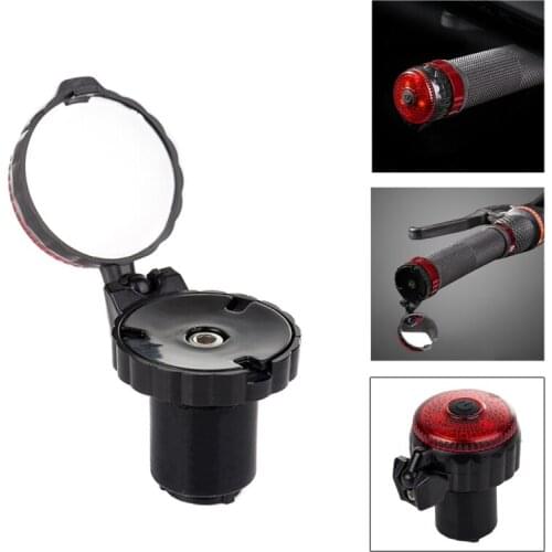 Bicycle Rear Mirror With Light Bike Handlebar End Mirror MTB Handlebar Side Safety Road Glow Flexible Rear View Mirror Cycling