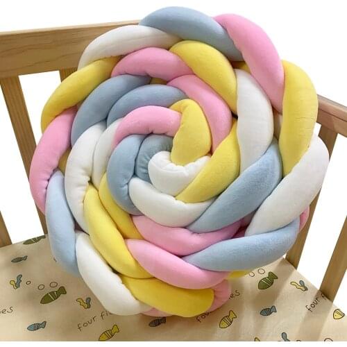 3 Meters 4 Strands Baby Crib Bumper Knotted Braided Bumper 7 Colors newborn bed cradle protector baby bedding Baby room Decor
