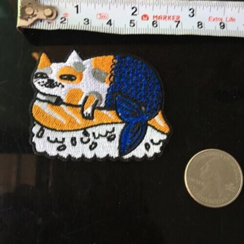 1pcs Kids Lucky Cat Patch Corgi Dog Patch Iron Sew on Patches Applique Heat Anime Embroidered Patches for Clothes Stripe Decor