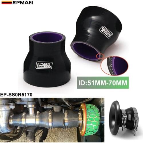 2"-2.75" 51mm-70mm TURBO/INTAKE PIPING SILICONE HOSE REDUCER COUPLER BLACK 4 PLY For GOLF MK3 VR6 2.8 EP-SS0R5170
