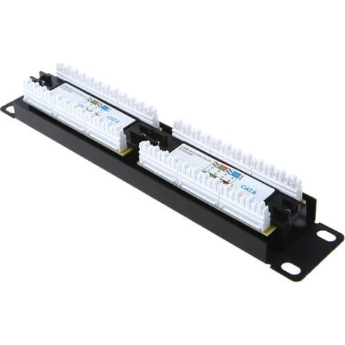 2020 New Cat6 12 Port RJ45 Patch Panel UTP LAN Network Adapter Cable Connector