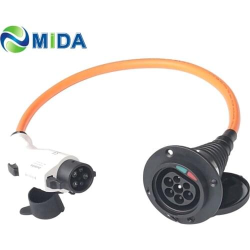32A SAE J1772 EV Plug Type 1 to Type 2 Male EV Socket Car Charger Converter EV Charging Cable