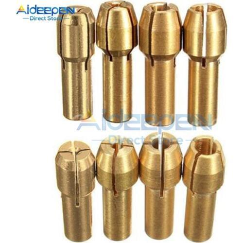 4Pcs/set 0.8-3.2mm Mini Drill Brass Collet Chuck For Rotary Tool Including 0.8mm 1.6mm 2.35mm 3.2mm