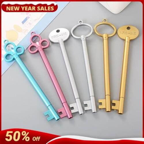 40 pcs Creative Stationery Key Modelling Neutral Pen Cute Cartoon Learning Office Retro Water-based Signature Pen