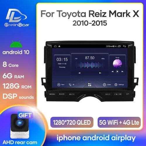 Prelingcar navigation system For Mark X/Reiz 2010 11 12 13 14 android 10.0 Car GPS multimedia Radio Navi player