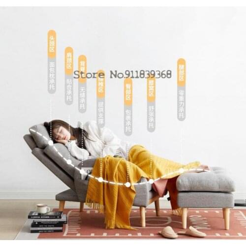 Genji wooden fabric single sofa chair simple living room chair sofa Nordic bedroom single lounge chair