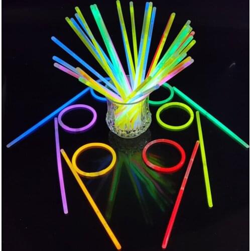 50/100Pcs Party Fluorescence Light Glow Sticks Birthday Party Wedding Decoration Bracelets Necklaces Neon Halloween Props