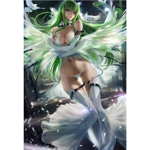 Geass CC Witch Canvas Art Posters and Prints Custom Japanese Anime Girl Sexy Woman Wall Pictures Living Room Decoration Painting