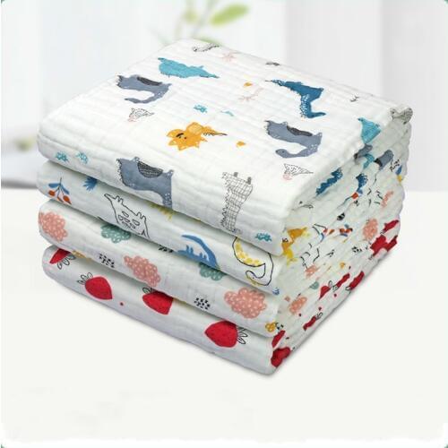 Cotton Gauze Baby Towel Large Super Absorbent Fast Drying Kids Bathrobe Beach Swimming Towels Infant Wrap Soft Care Bath 6 Layer