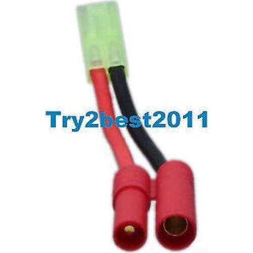 HXT 4MM to Mini-Tamiya Female Adapter Lipo Battery Bullet 5CM 14awg Wire
