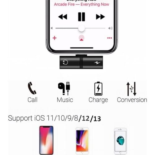 Aluminum alloy Capsule 2 IN 1 Double Jack Charging and music Audio Adapter For iphone Headphone Earphone AUX Splitter Converter