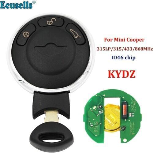 Smart Remote Key Keyless entry fob 3 Button 315LP 315mhz 433mhz 868MHz CAS System For BMW Mini Cooper 2006-2013 with KYDZ board