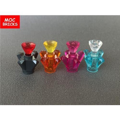 10pcs/lot MOC Bricks DIY perfume Trans-light Rock 1 x 1 Crystal 4 Point Jewel 11127 Educational Building Blocks Toys kids gifts
