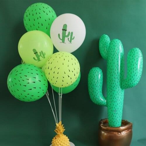 12 inch Cactus Latex Balloon Hawaiian Wedding Birthday Theme Balloon Jungle Tropical Adult Happy Birthday Party Decor Kids Balon