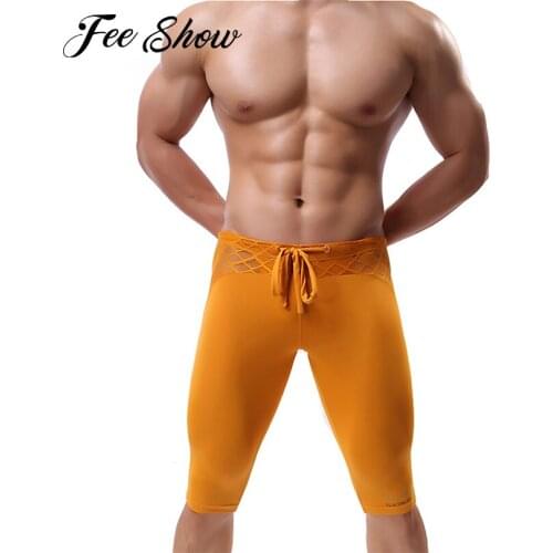 Summer Sexy Men Tights Hot Pants See-through Plaid Mesh Sport Shorts Breathable Low Waist Sports Gym Fitness Bottoms Sportswear