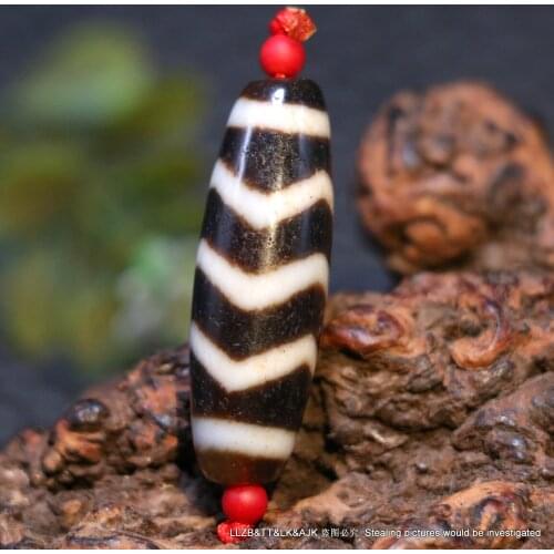 Power Energy Tibetan Old Agate Many Layer Water Wave Be Rich dZi Bead Amulet AAA ZY Timestown UPD519A4 Fit For Bracelet