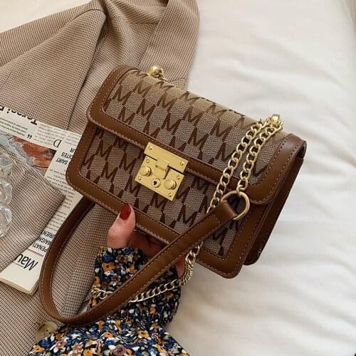 Fashion Letter PU Leather Small Flap Crossbody Bags For Women 2021 Summer Lady Chain Shoulder Handbags Designer