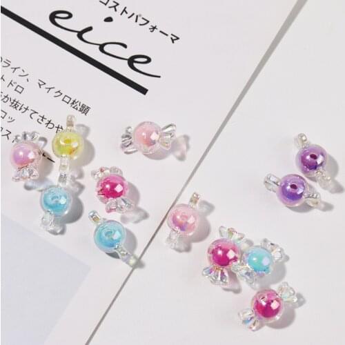 10Pcs 20x10mm Sweet Candy Nail Art Design 3D Sticker UV Gel Nail Charms For Nail Art Resin Accessories Manicure Nail Supply