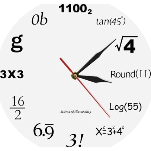 Science Democracy Math Wall Clock Algebra Engineering Numbers Math Equation Modern Clock Math Nerd Graduation Gift