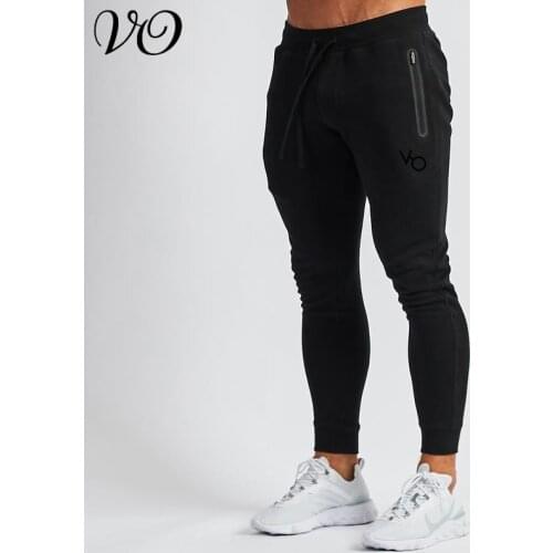 Autumn streetwear fashion mens trousers cotton overalls casual pants jogger fitness sports pants zipper pocket mens pants