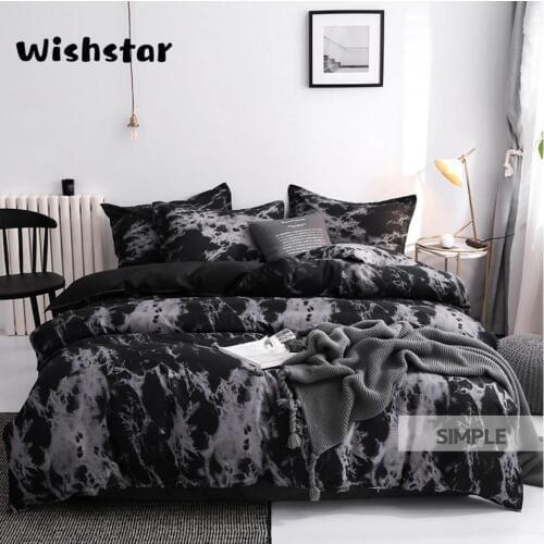 Western Style Luxury Black Marble Bedding Single Double Duvet Cover Set King For Man Boys Polyester Soft Bed Cover Nordic