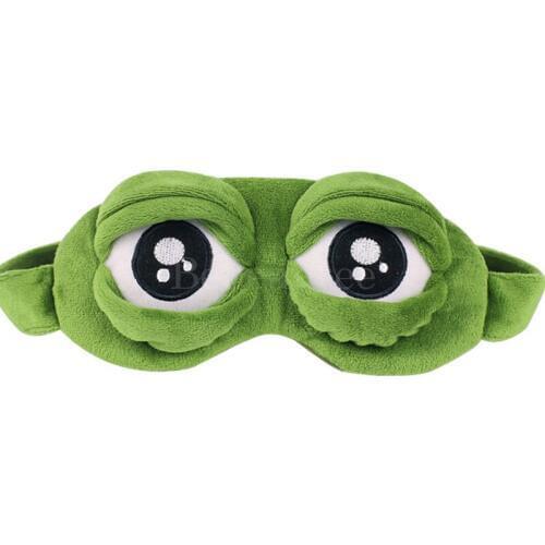 Reusable Blindfold Mask for Sleeping Animals Sad Frog Cute 3D Sleep Mask Vacation Rest Travel Sleeping Eye Patches Anime Cosplay