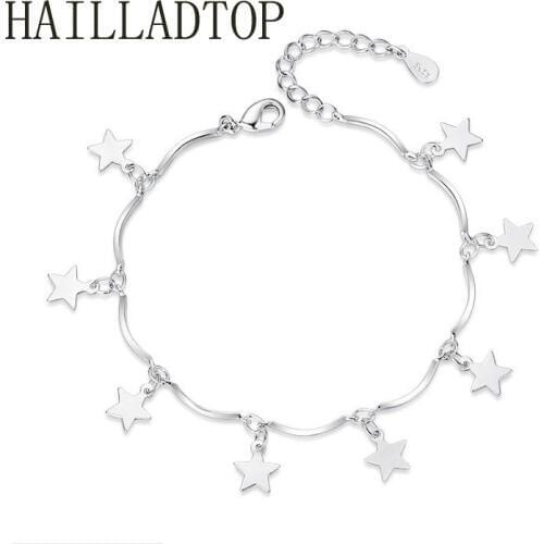 Simple Original Stars Silver Bracelet Brand Jewelry Five-pointed Female Silver Bracelet Womens Gift Luxury Fashion Jewelry